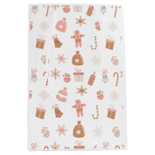 Cute Pink Themed Christmas Medium Gift Bag