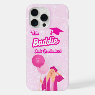 Cute Pink "This Baddie" Personalised Graduation iPhone 15 Pro Max Case