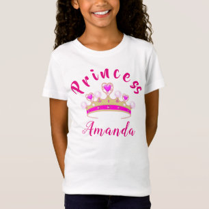 Cute Pink Tiara Princess Personalised T-Shirt