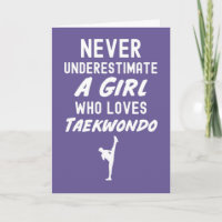 Cute Pink TKD Cards For Baby Girls Kids Taekwondo