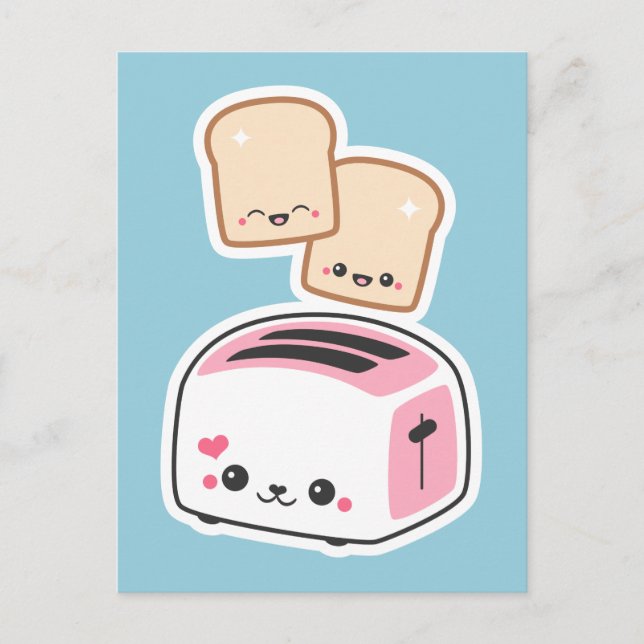 Cute Pink Toaster Postcard (Front)