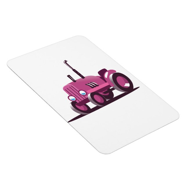 Cute Pink Tractor Magnet (Right Side)