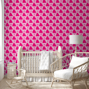 Cute Pink Triangle Repeat Pattern Wallpaper