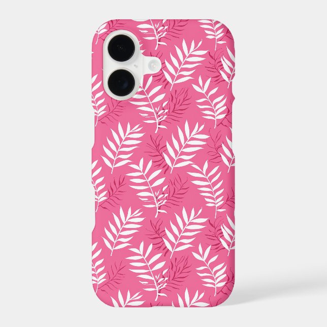 Cute pink Tropical beach leaf pattern  (Back)