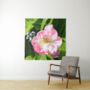 Cute pink tulip tapestry