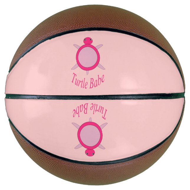 Cute Pink Turtle Babe Basketballs (Front)