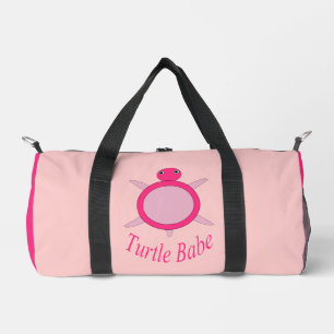 Cute Pink Turtle Babe Duffle Bag