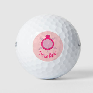 Cute Pink Turtle Babe Golf Ball
