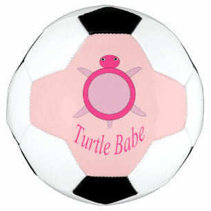 Cute Pink Turtle Babe Soccer Ball