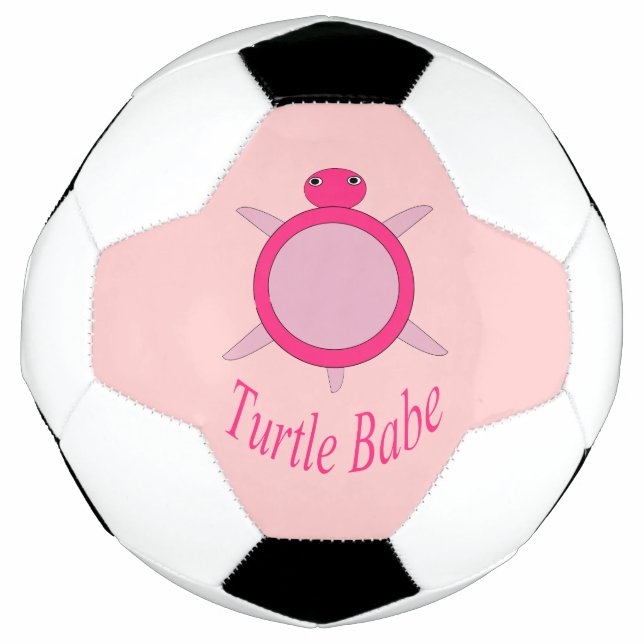 Cute Pink Turtle Babe Soccer Ball (Front)