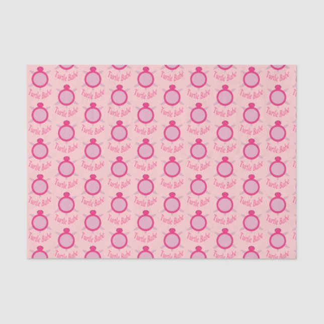 Cute Pink Turtle Babe Tissue Paper (Front)