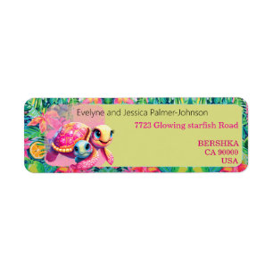 Cute pink turtle Mum and child exotic custom name