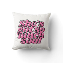 Cute Pink Typography Throw Pillow For Her