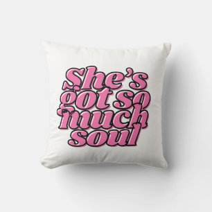 Cute Pink Typography Throw Pillow For Her