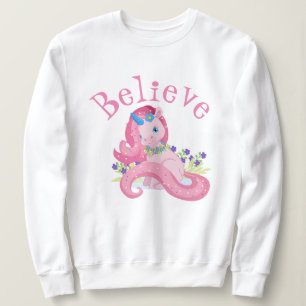 Cute Pink Unicorn Believe Sweatshirt