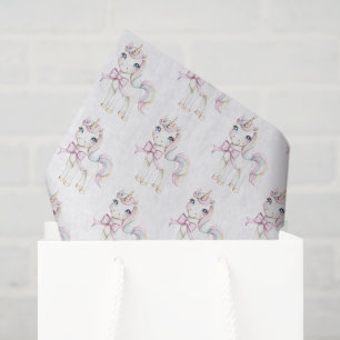 Cute Pink Unicorn Birthday Tissue Paper