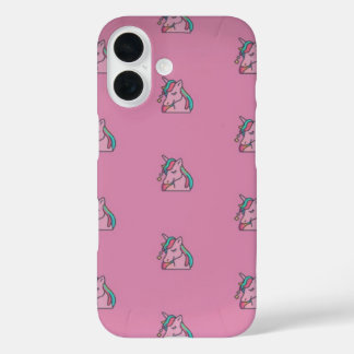 Cute Pink Unicorn IPhone 16 Case