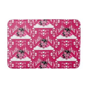 Cute Pink Unicorn Land And Castle Bath Mat