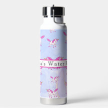 Cute pink unicorn pattern personalised name