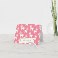 Cute Pink Unicorn Pattern Personalised