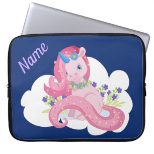 Cute Pink Unicorn Personalised Laptop Sleeve