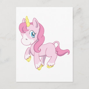 Cute Pink Unicorn Postcard