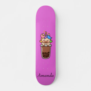Cute pink unicorn skateboard