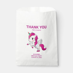Cute Pink Unicorn with Wings Birthday Favour Bags