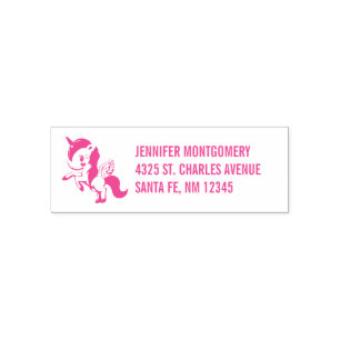 Cute Pink Unicorn with Wings Self-inking Stamp