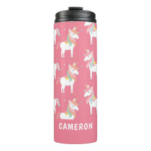 Cute Pink Unicorns Personalised Thermal Tumbler