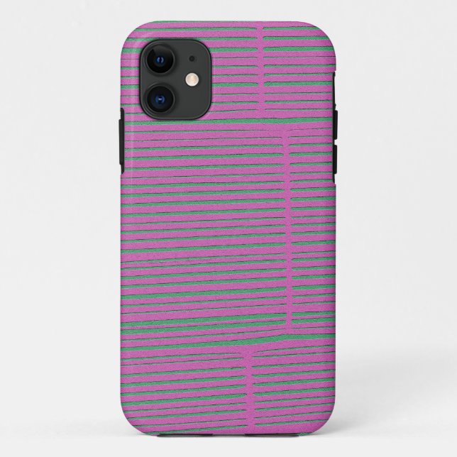 Cute Pink Unique Modern Stripe Pattern Case-Mate iPhone Case (Back)