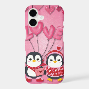 Cute Pink Valentine's Day Love Bird Penguins
