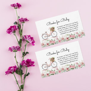 Cute Pink Vintage Bicycle Girl Books for Baby Enclosure Card