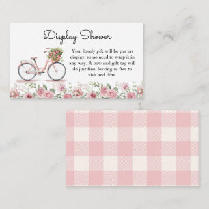 Cute Pink Vintage Bicycle Girl Display Shower Enclosure Card