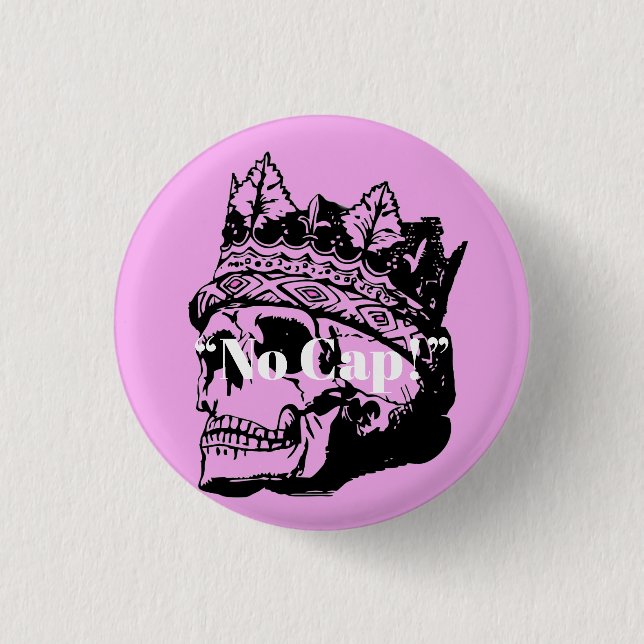Cute Pink Vintage Skull Crown Customized Button (Front)
