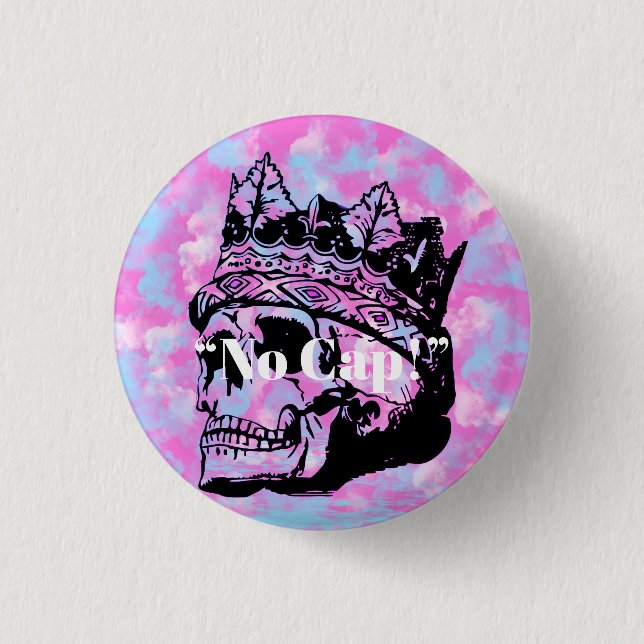 Cute Pink Vintage Skull Crown Customized Button (Front)