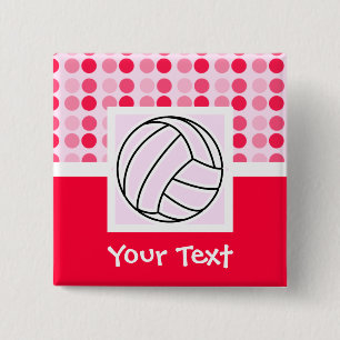 Cute Pink Volleyball 15 Cm Square Badge