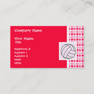 Cute Pink Volleyball Business Card