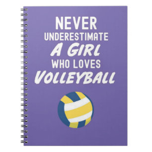 Cute Pink Volleyball Gifts For Girls For Kids Notebook