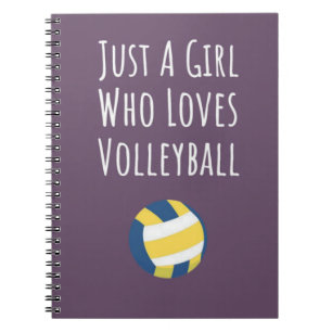 Cute Pink Volleyball Gifts Girls Girly Player Notebook