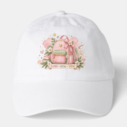 Cute Pink Watercolor Back to School Girls HatHat Trucker Hat