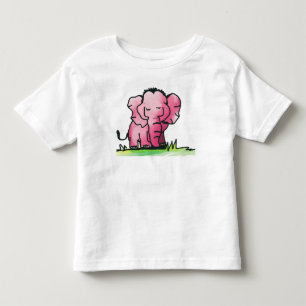 Cute Pink Watercolor Elephant Toddler T-Shirt