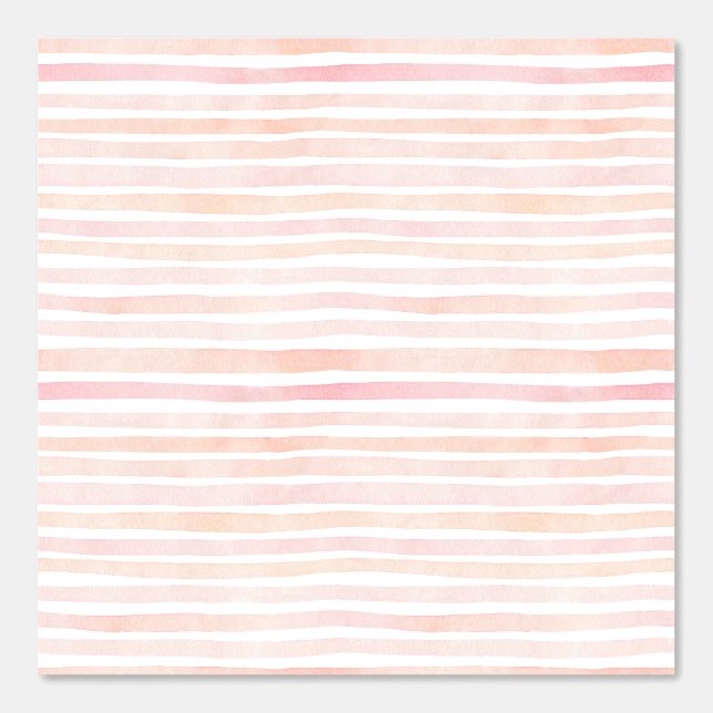 Cute Pink Watercolor Stripes, Nursery Kids Room Wallpaper (Front)