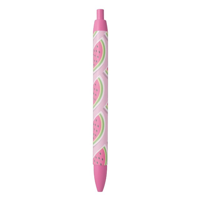 Cute Pink Watermelon Pattern Black Ink Pen (Front Vertical)