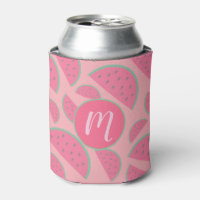 Cute Pink Watermelon Pattern Monogram