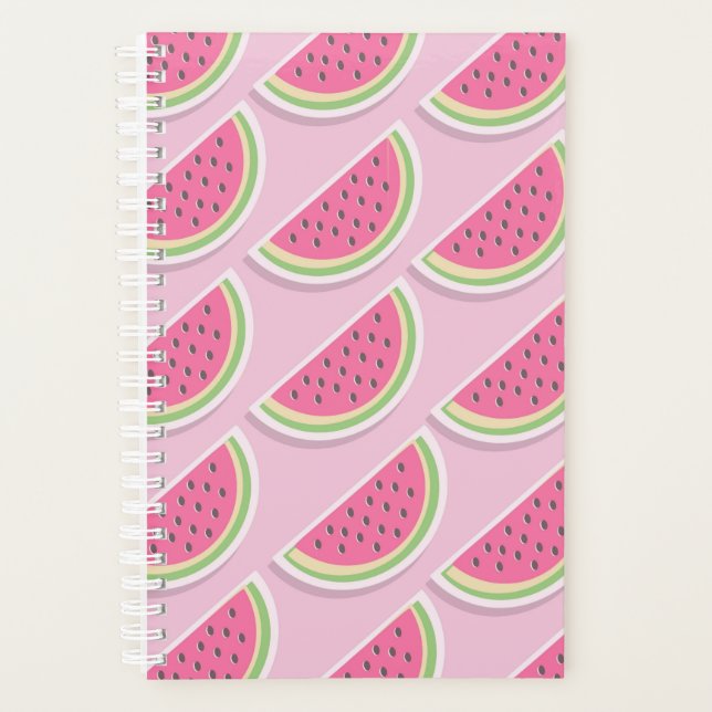 Cute Pink Watermelon Pattern Planner (Front)
