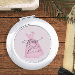 Cute Pink Wedding Flower Girl Custom Compact Mirror<br><div class="desc">Make your little attendant feel special with this wedding flower girl gift—a cute custom compact featuring a whimsical watercolor design of a pink dress. Perfect for bridal party gift ideas,  this piece blends elegant accessories with a girly,  feminine charm,  making it a keepsake she’ll treasure long after the celebration.</div>