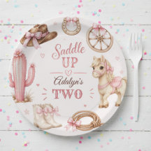 Cute Pink Western Cowgirl Horse Birthday
