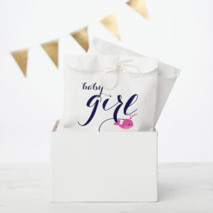 Cute pink whale ocean Thank You Baby Girl Shower Favour Bags