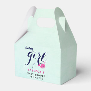 Cute pink whale ocean themed Baby Girl Shower  Favour Box